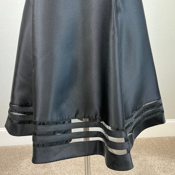 Adrianna Papell One Shoulder Ruffled A-Line Midi Cocktail Dress Black Size 8 - Picture 8 of 13